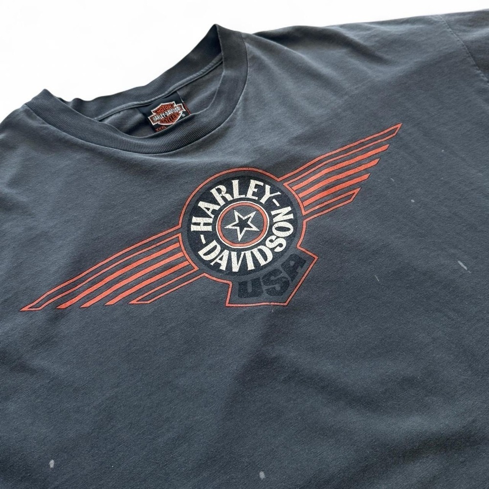 Vintage 90s Harley Davidson Distressed Albuquerque New Mexico Biker T-shirt 3XL - Picture 3 of 8